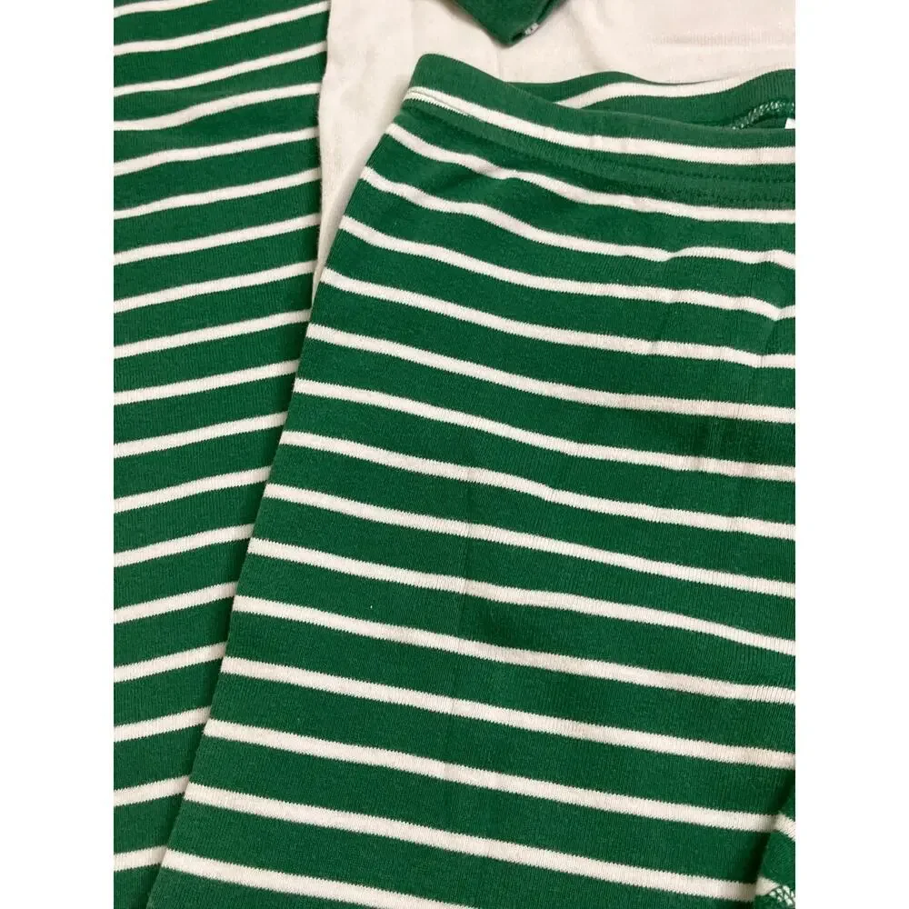 Hanna Andersson Star Wars Baby Yoda Grogu striped pajama set white/green,size 12